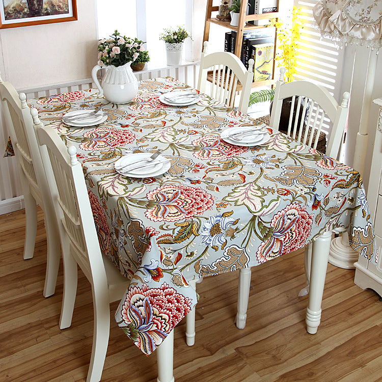 Ornate Floral Design Tablecloth