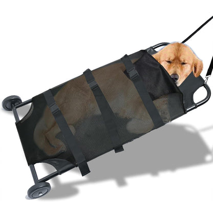 BowLift | 250lbs Capacity Animal Stretcher 48 x 26 Inch Dog Stretcher Pet Trolley with Noiseless Wheels