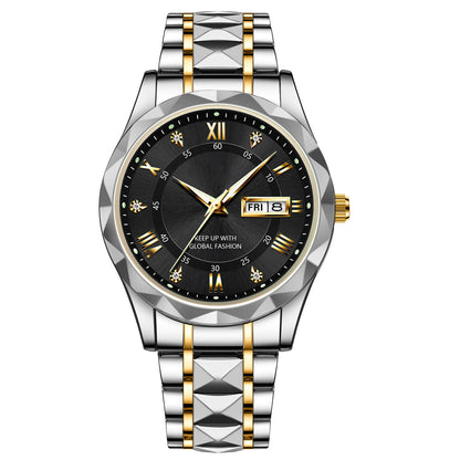 BowLift | Waterproof Luminous Stainless Steel Two-tone Quartz Men's Watch
