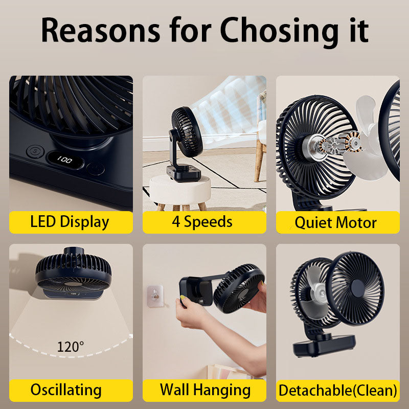 Portable Rechargeable USB Desk Fan with 4 Speeds | Skanto