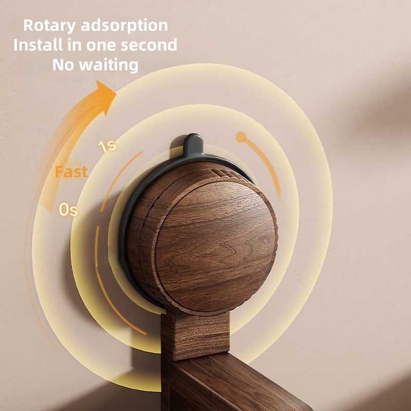 Walnut Wood Toilet Paper Holder – No-Drill with Suction Cup | Karnz
