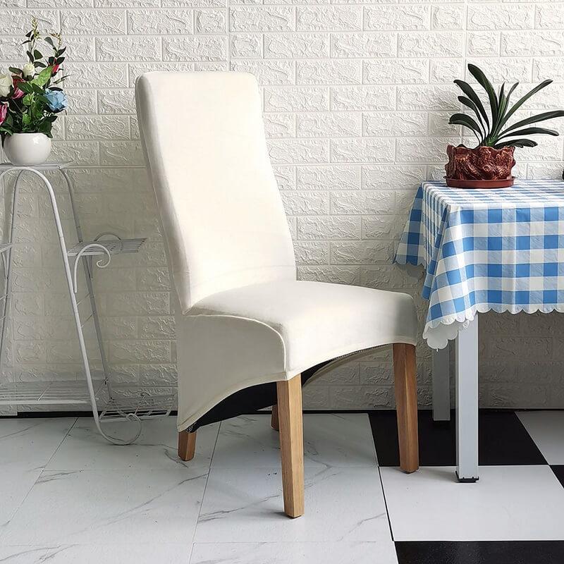 BowLift | Stretch Velvet XL Size Dining Chair Covers x4 | Soft. Stretchable & Non-Slip for Home Dining Room Decoration