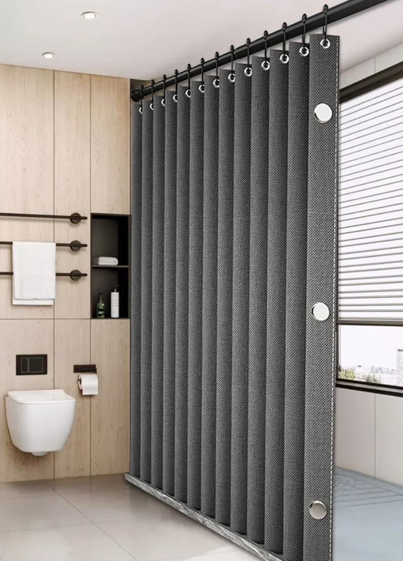 MagnaFold Foldable Shower Curtain with Magnets Bowlift