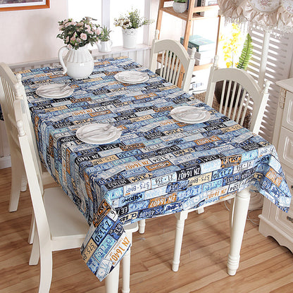 Vintage License Plate Tablecloth