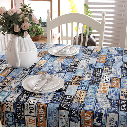 Vintage License Plate Tablecloth