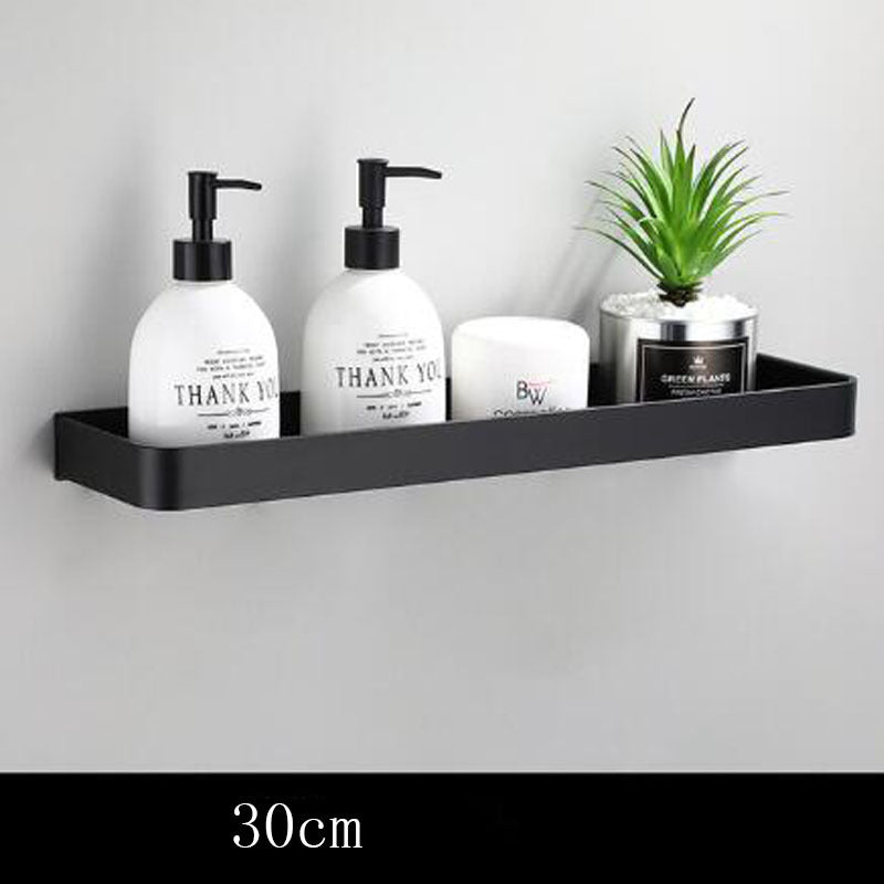Black Aluminum Wall-Mounted Bathroom Shelf | Karnz