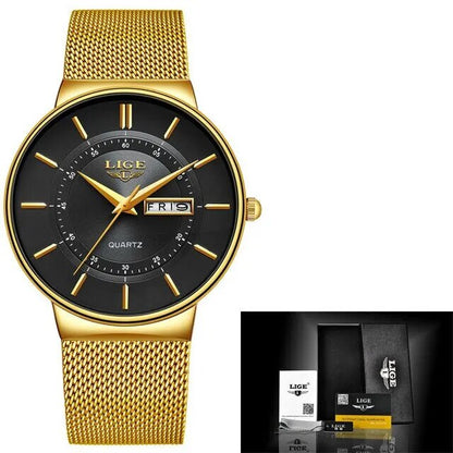 Skanto | Luxury Men's Ultra-Thin Waterproof Stainless Steel Quartz Watch – Elegant Date Display Sport Wristwatch