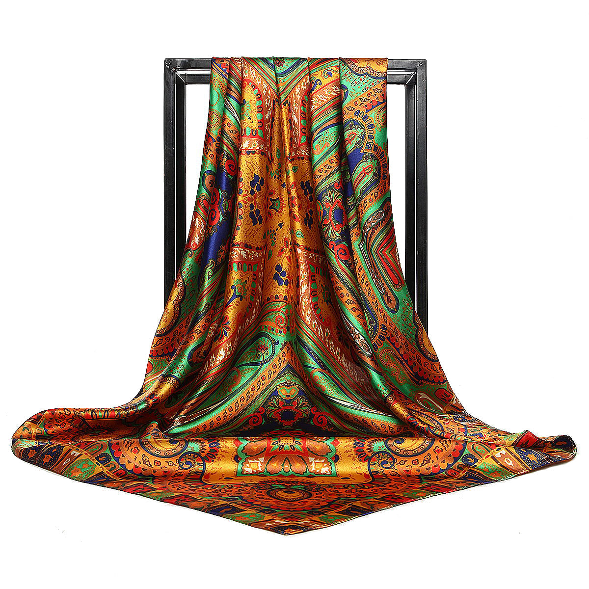 Skanto Skanto | Large Square Scarf Simulated Silk Scarf Versatile Scarf Scarf