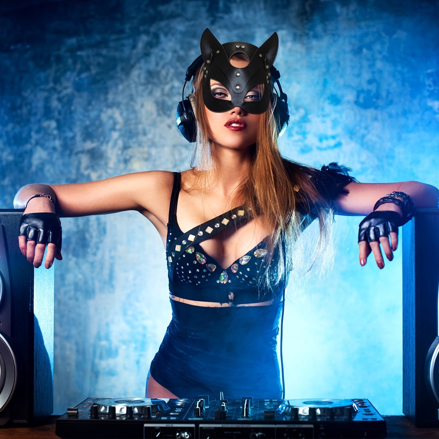 BowLift | Women’s   Faux Leather Halloween Costume Accessories | Cat Mask Gloves