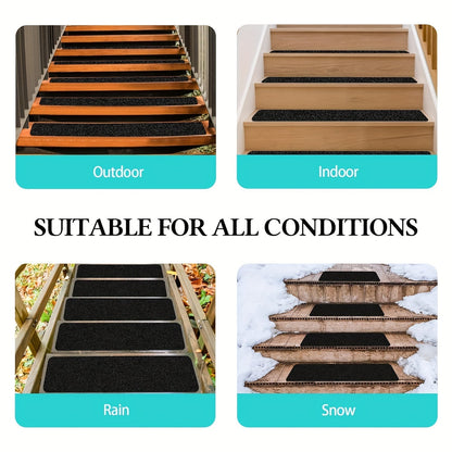 Skanto | Non-Slip Stair Treads 10-Pack – 6"x24", 80-Grit, Weather-Resistant