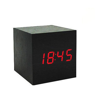 LED wooden clock luminous sound control electronic alarm clock desktop alarm clock