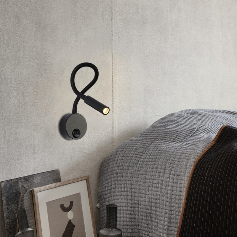 LED reading wall lamp with switch bedroom bedside high-level wall-mounted lamp