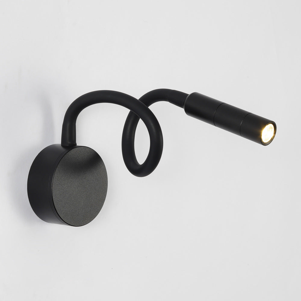 LED reading wall lamp with switch bedroom bedside high-level wall-mounted lamp