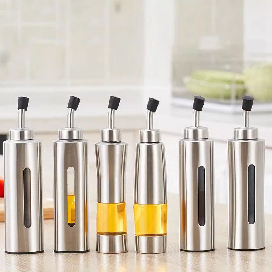 Stainless steel oil pan, soy sauce bottle, vinegar bottle, seasoning oil pan, leak-proof oil pan, kitchen condiment bottle, teppanyaki oil pan