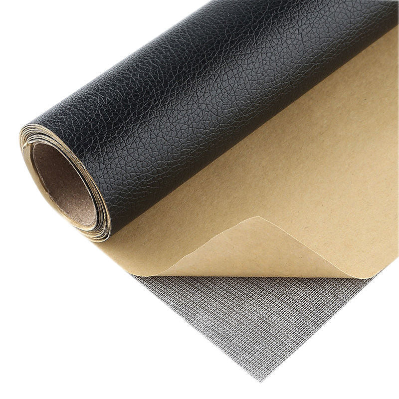 BowLtt|PVC Lychee Pattern Self-adhesive Leather Patch(Material: PVC Faux Leather; Craft: Strong Adhesive Backing; Application: Sofa/Seat Repair, Old Furniture Renovation)