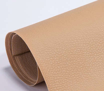 BowLtt|PVC Lychee Pattern Self-adhesive Leather Patch(Material: PVC Faux Leather; Craft: Strong Adhesive Backing; Application: Sofa/Seat Repair, Old Furniture Renovation)