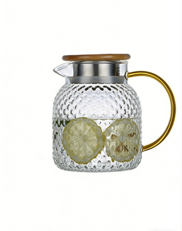 BowLift | Heatable Glass Cold Water Pitcher with Rice Grain Pattern