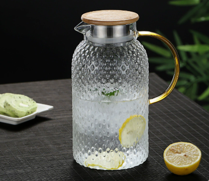 BowLift | Heatable Glass Cold Water Pitcher with Rice Grain Pattern