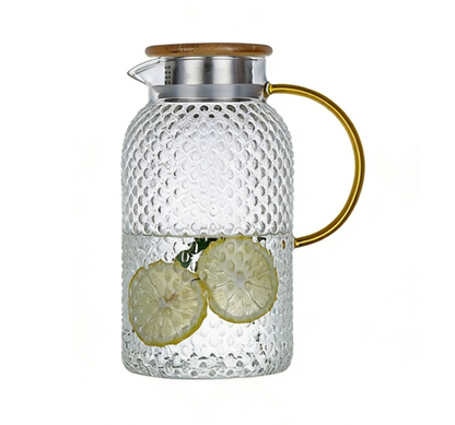 BowLift | Heatable Glass Cold Water Pitcher with Rice Grain Pattern