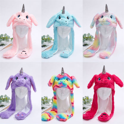 BowLift 丨 Women's Cute Fluffy Plush Hat Movable Ears