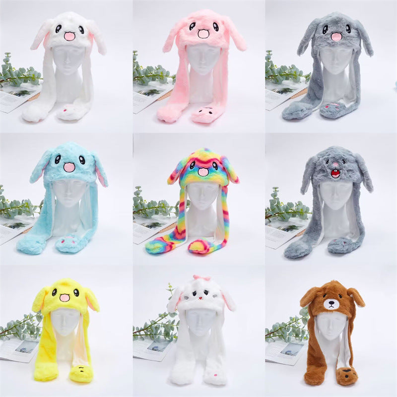 Brehn | Women's Cute Fluffy Plush Hat With Moving Ears