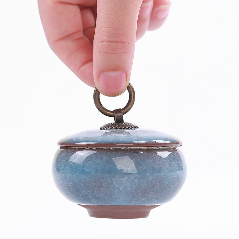 BowLift | Travel Tea Clay Tea Jar with Cracked Sandwich Design