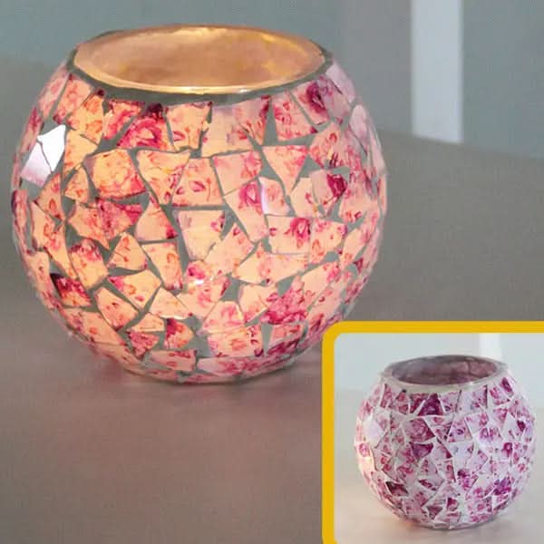 Skanto | Mosaic Glass Candle Holder for Home Decor