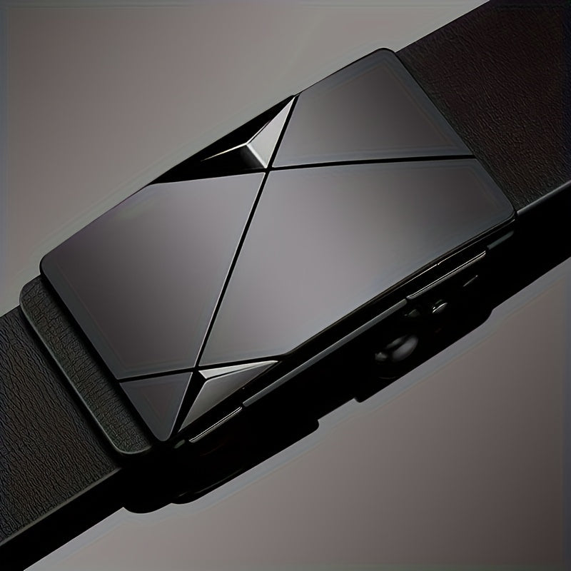 Skanto | Men's Genuine Leather Belt with Automatic Buckle – Classic Adjustable Cowhide Belt