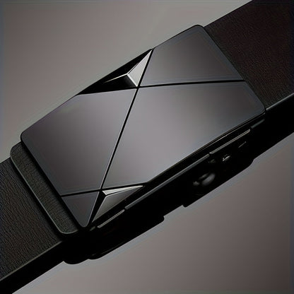 Skanto | Men's Genuine Leather Belt with Automatic Buckle – Classic Adjustable Cowhide Belt