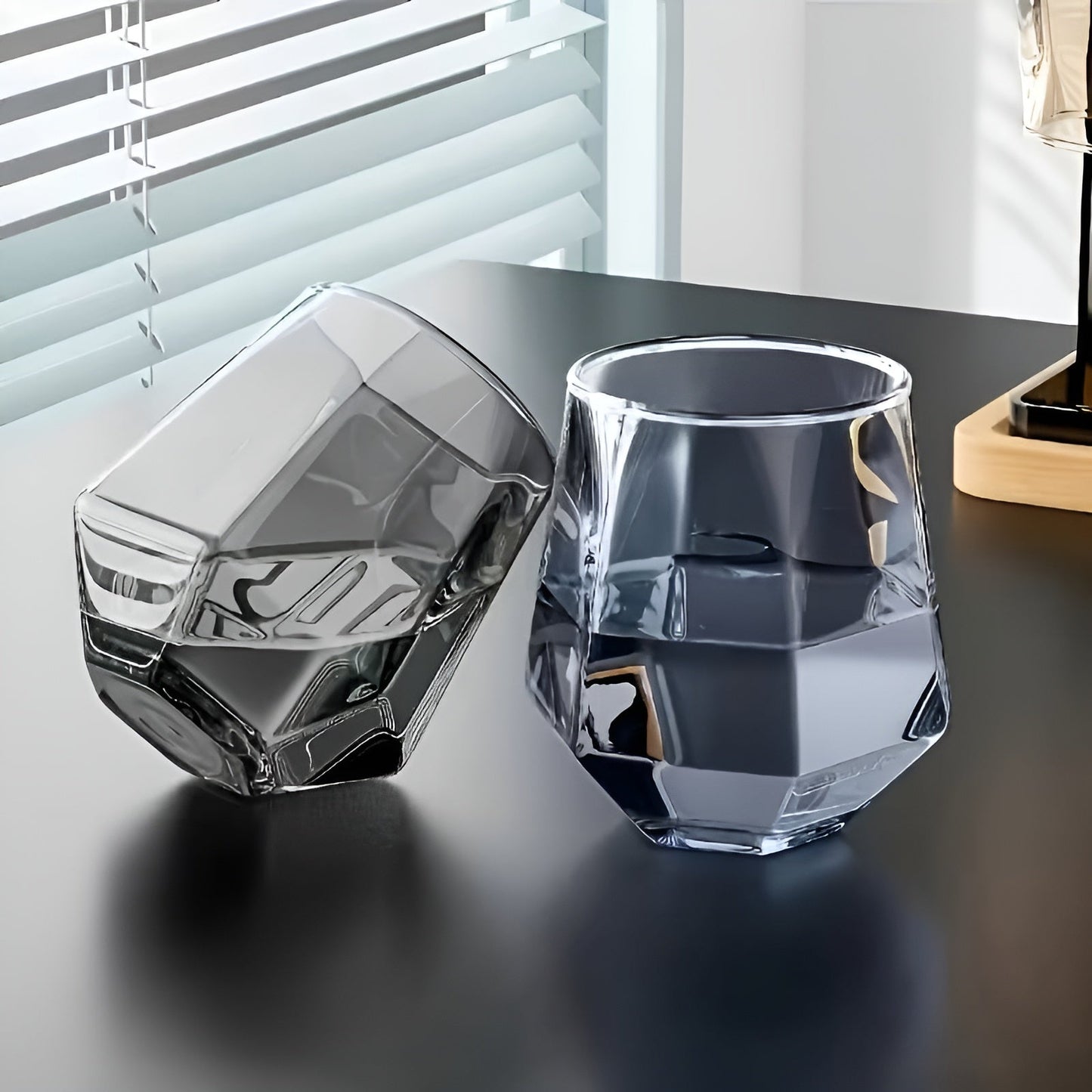 Glass Cup in Transparent Design, 4-Piece Set – Stylish and Decorative Design | 300 ml Glass Cup for Water, Juice, and Tea | Bowlift
