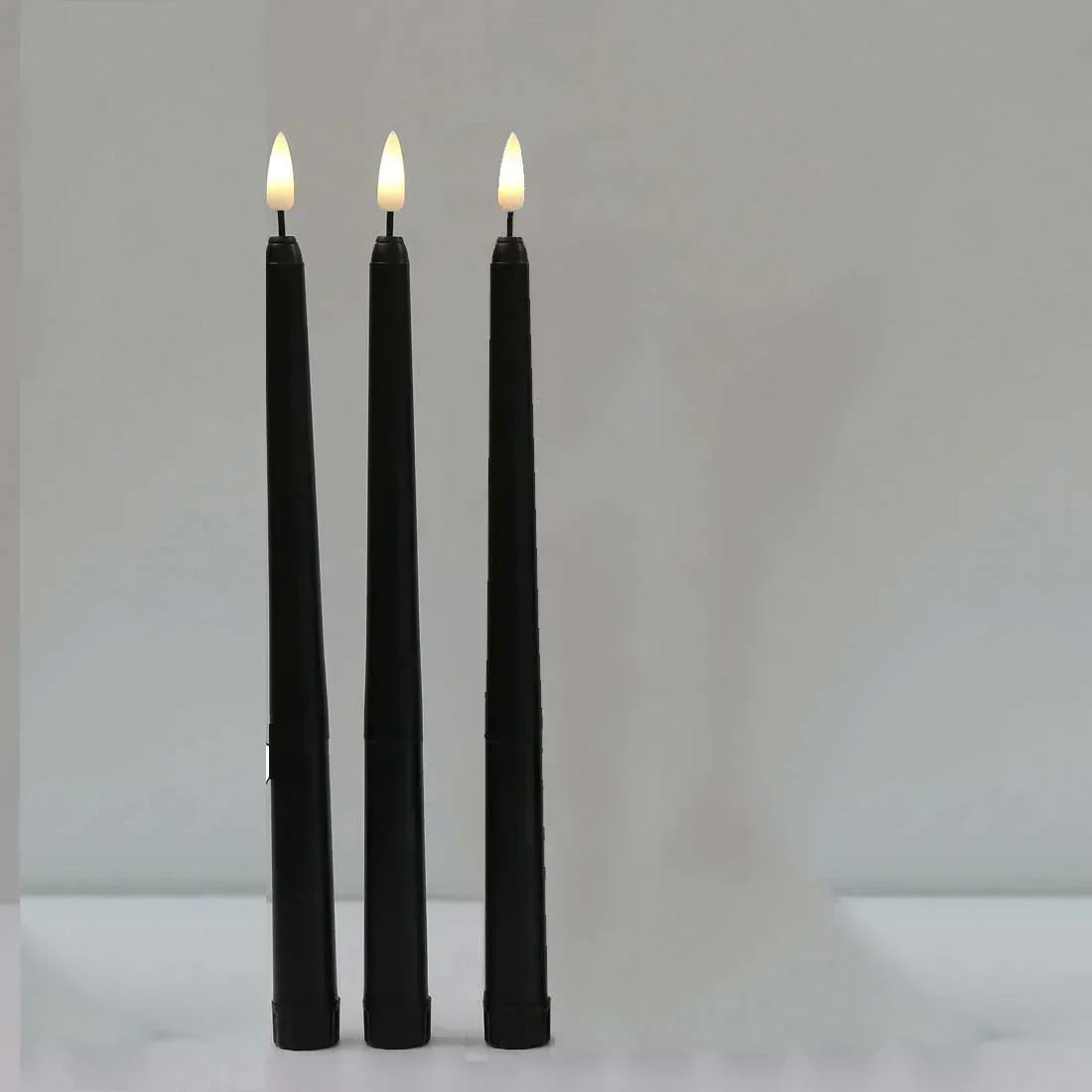 Skanto | 3 Piece Black LED Lights with Flickering Flame