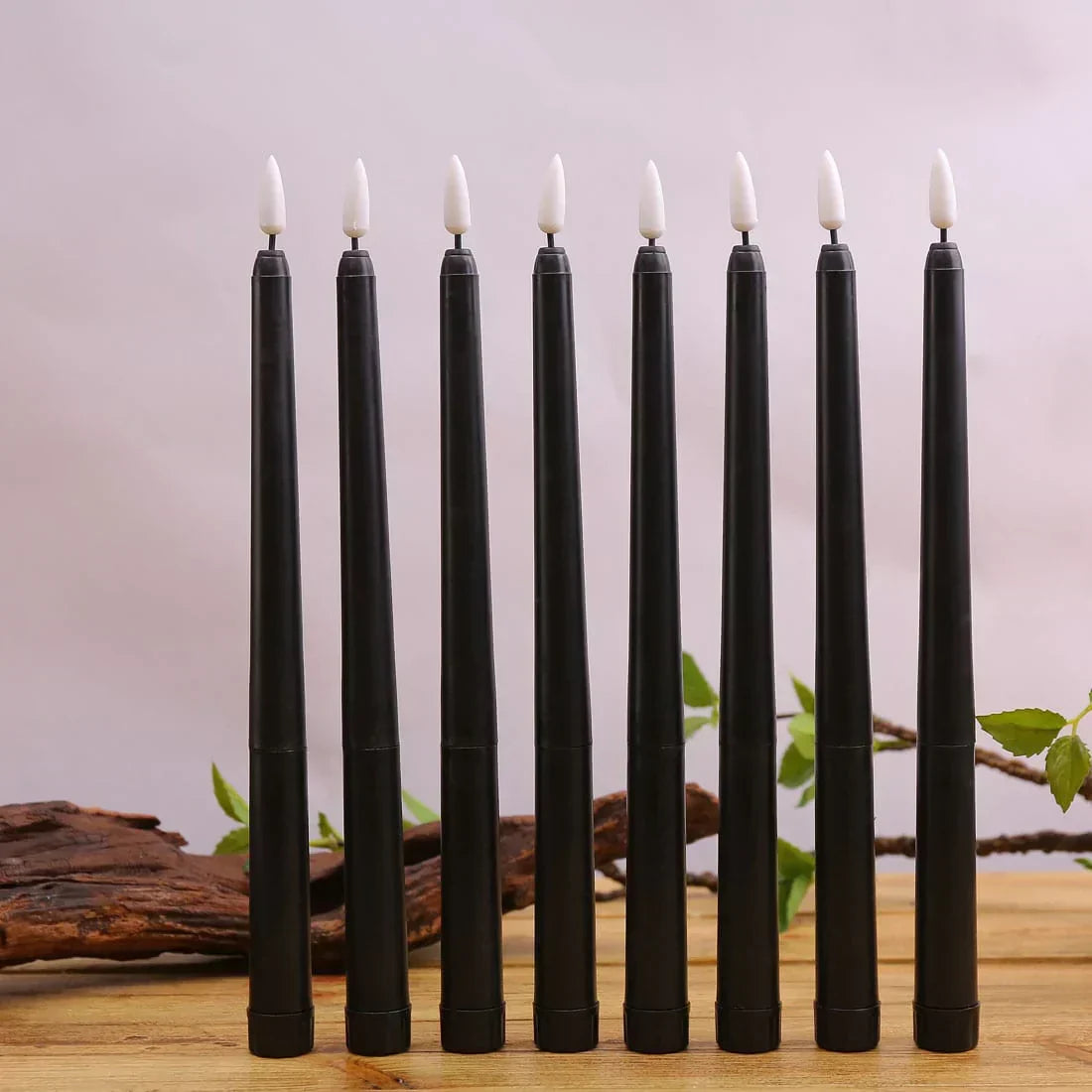 Skanto | 3 Piece Black LED Lights with Flickering Flame