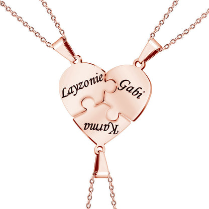 BowLift | Personalized Family Heart Puzzle Necklace
