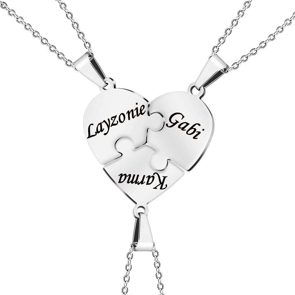 BowLift | Personalized Family Heart Puzzle Necklace
