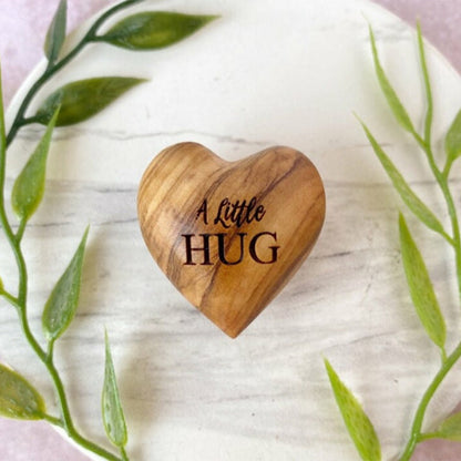 BowLift | Small Pocket Hug Wooden Heart Token