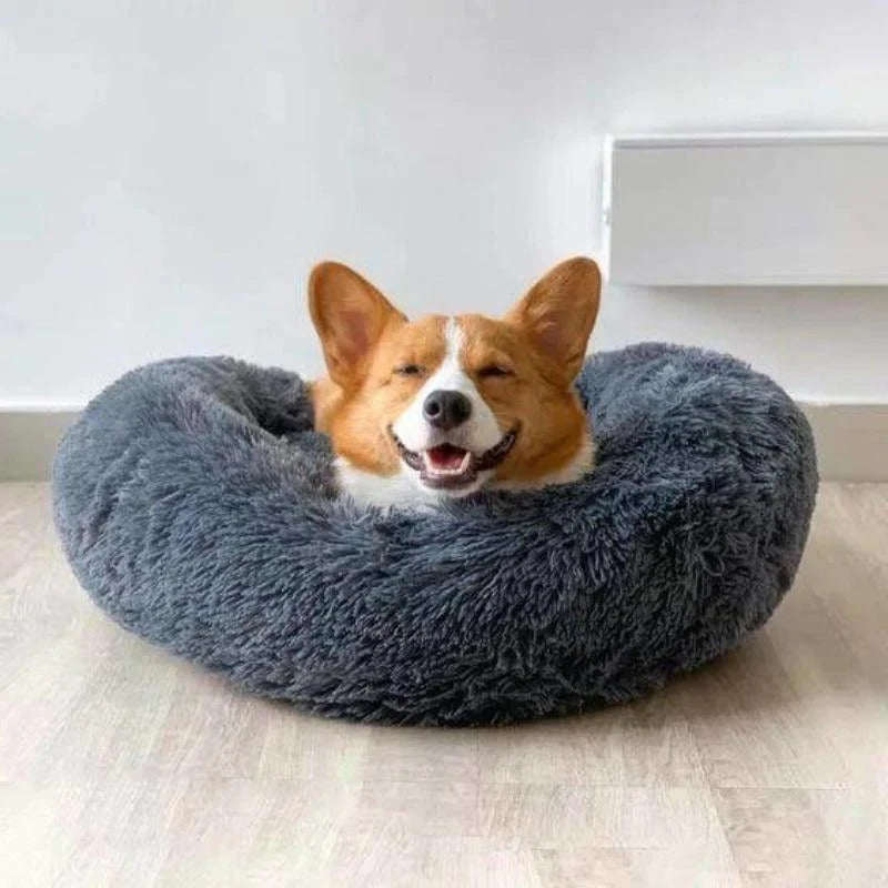 Skanto | Long Plush Donut Pet Bed with Washable Cover and Non-Slip Bottom