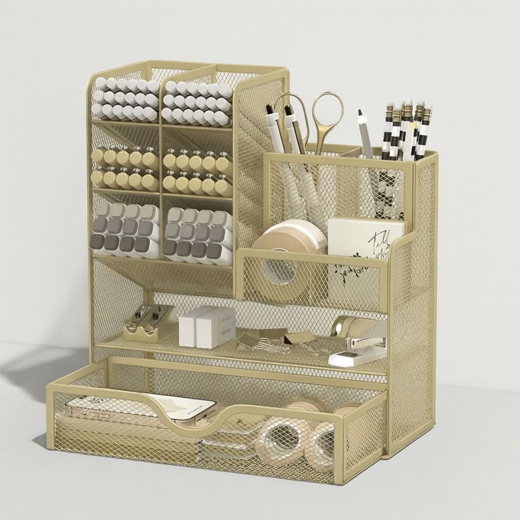 Skanto | Metal Desk Organizer with Compartments for Office Supplies