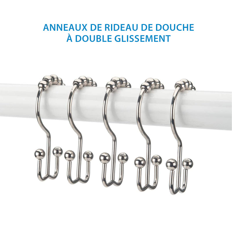 Stainless steel shower curtain hooks (12 pieces) | Bowlift