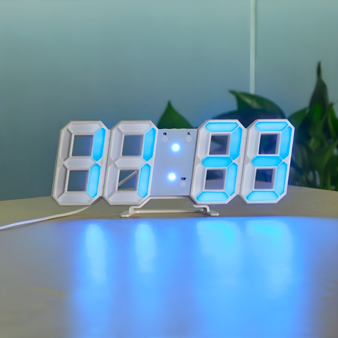 BowLift | Modern 3D digital wall clock with LED backlight