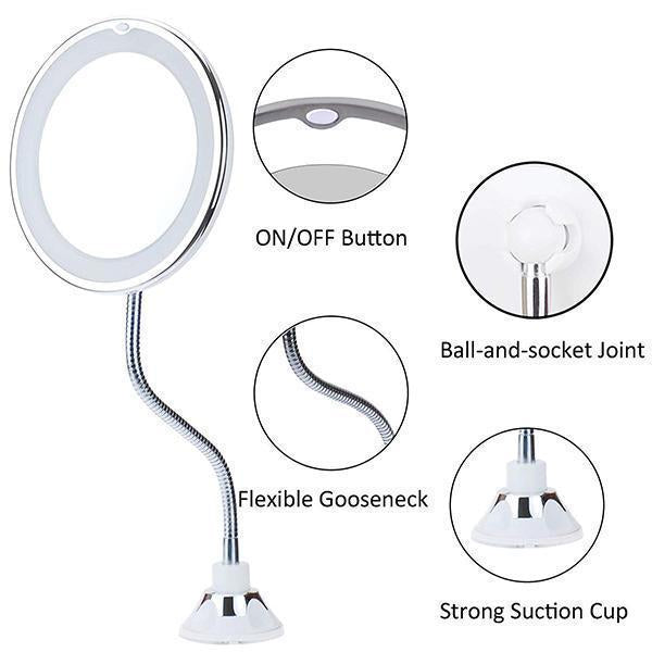 Skanto | 10x Magnification LED Lighted Makeup Mirror