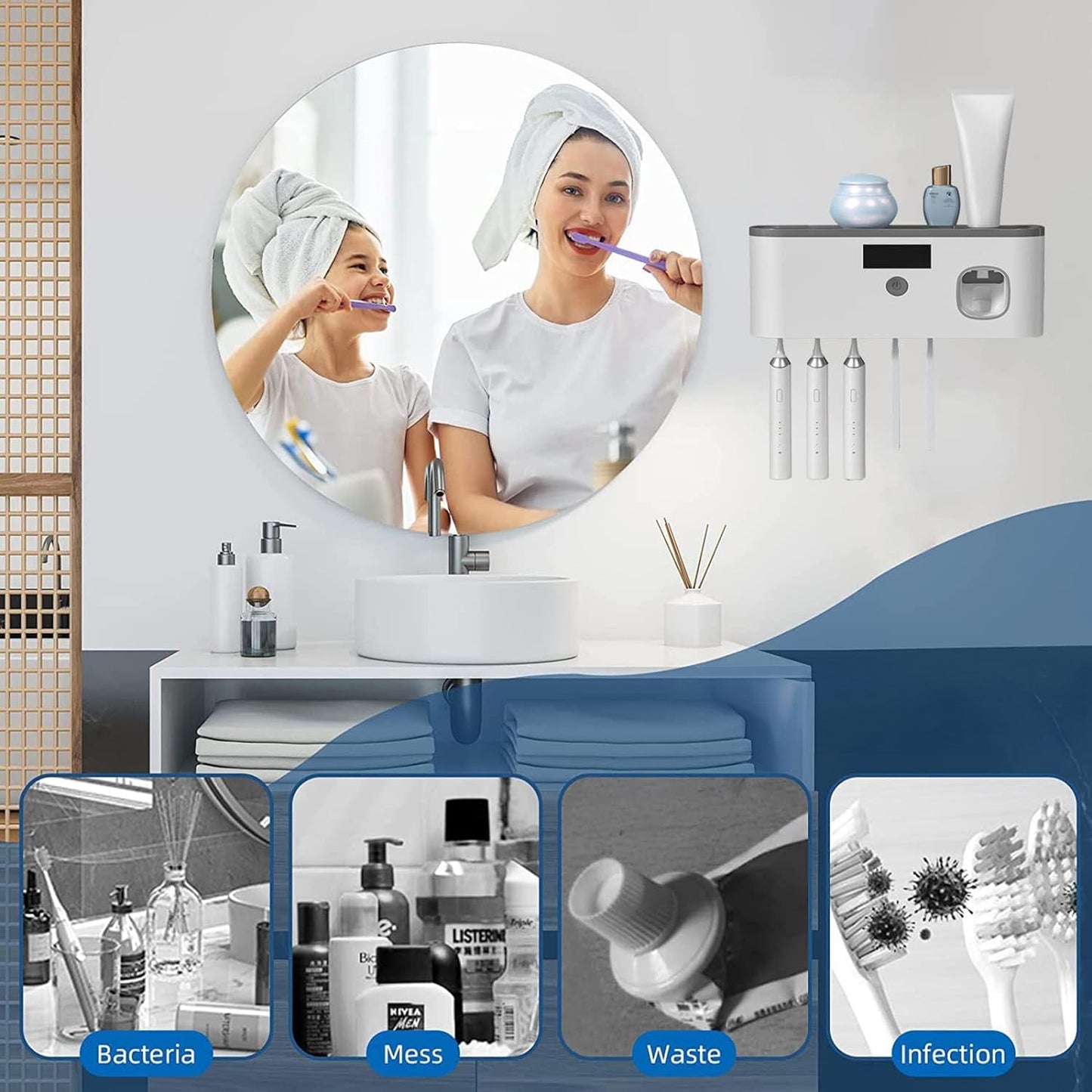 BowLift | Smart Toothbrush Holder for Bathroom with UV Sterilizer