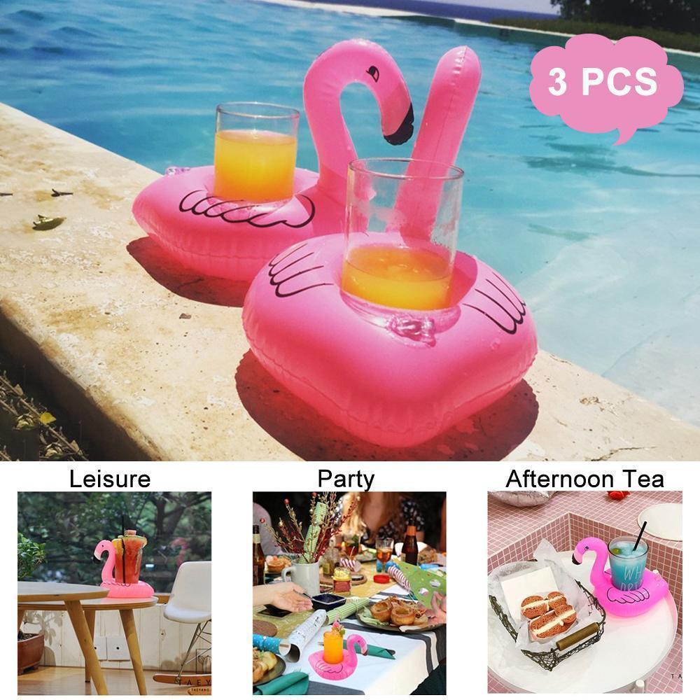 Inflatable flamingo pool swim ring