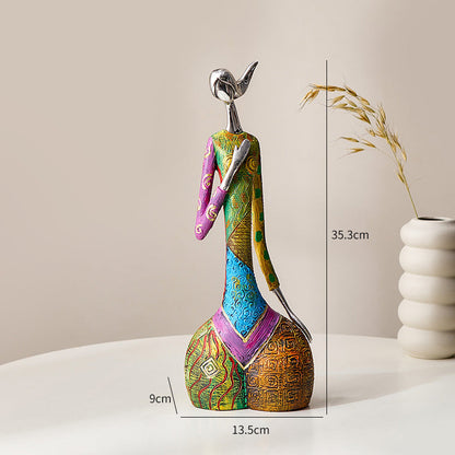 Abstract Colorful Woman Statue | Bowlift