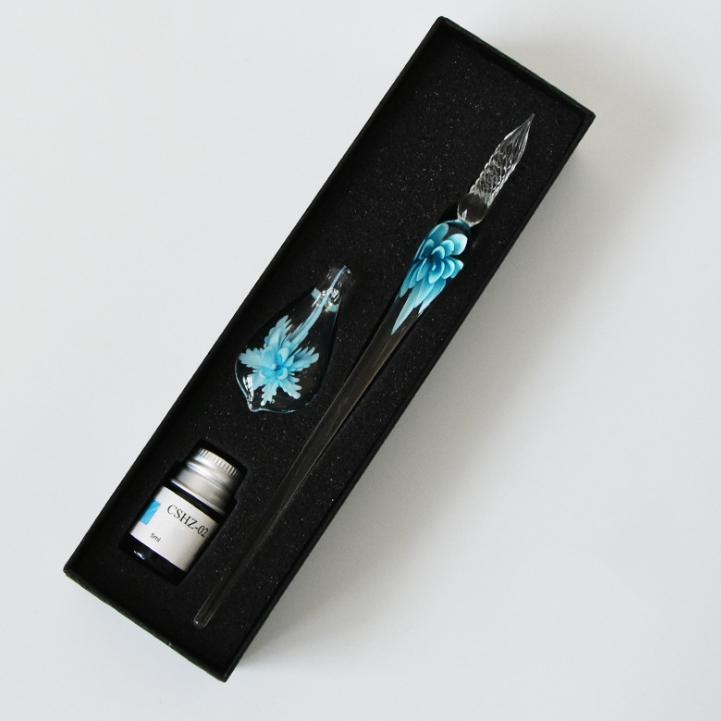 Glass Calligraphy Pen Set with Ink and Pen Holder