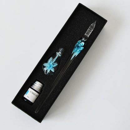 Glass Calligraphy Pen Set with Ink and Pen Holder