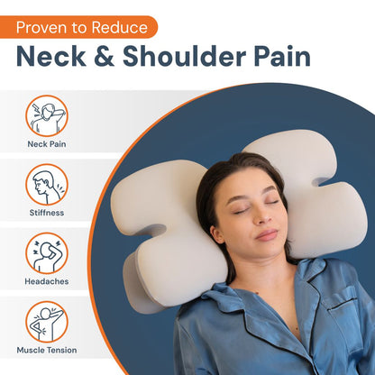BowLift | Side Sleeper Pillow | Ergonomic Memory Foam for Neck Pain Relief & Comfortable Sleep |Best Pillow for Back Pain