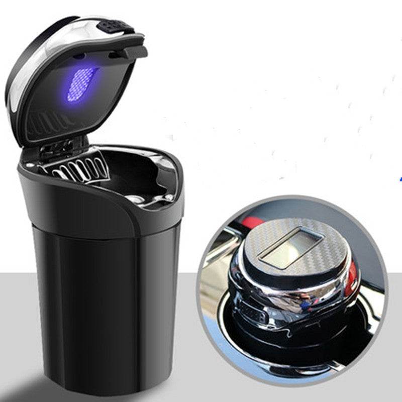 Brehn | Removable Stainless Steel Car Pocket Ashtray with Lid and LED Light, Operated