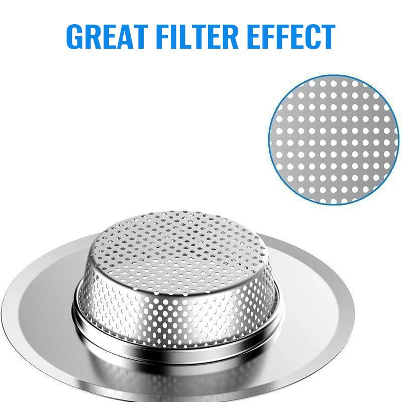 Stainless steel kitchen sink filter