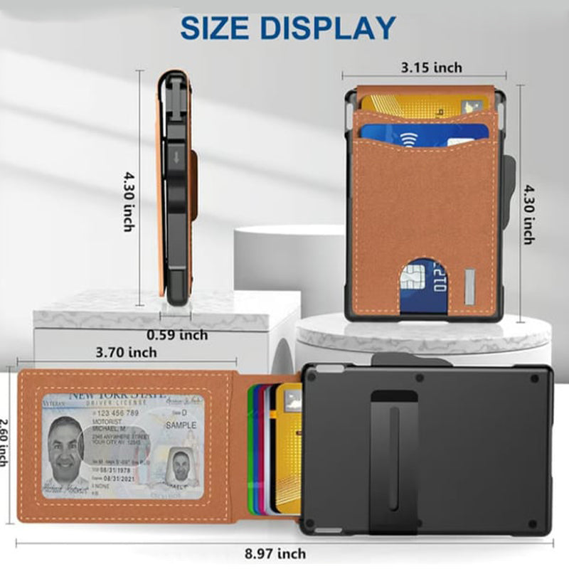 BowLift | Men's Business Style PU Leather Card Slots for AirTag