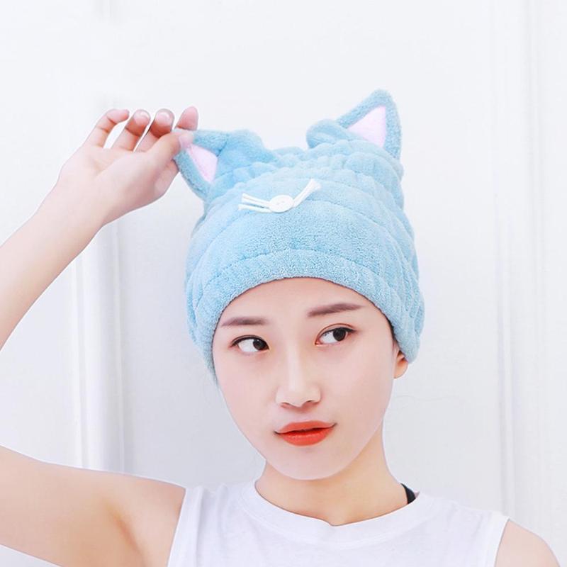 BowLift | Cute Cat Ears Hair-drying Towel Bath Cap